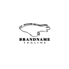 dirigible logo cartoon icon design template black isolated flat illustration