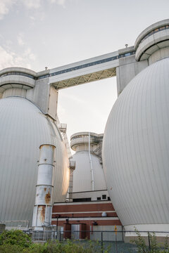 Deer Island Waste Water Treatment Plant In Boston Harbor.