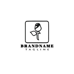 flower logo cartoon icon design template black isolated cute illustration