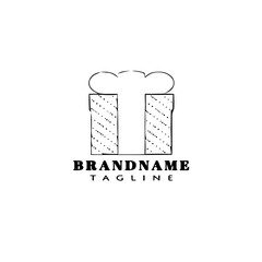 gift box cartoon logo template icon design isolated vector illustration