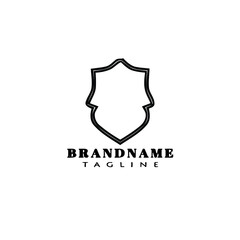 unique shield cartoon logo icon design template black isolated vector flat