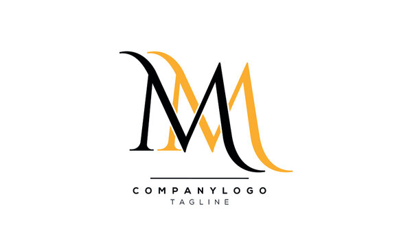 Abstract Letter Initial MM M Vector Logo Design Template