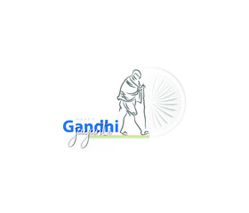2nd October- gandhi jayanti vector illustration. - obrazy, fototapety, plakaty