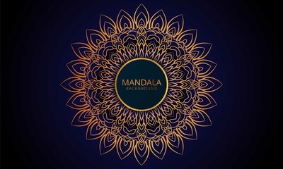 Luxury mandala background with golden color