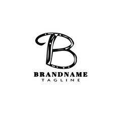 letter b cartoon logo icon design template black isolated vector flat