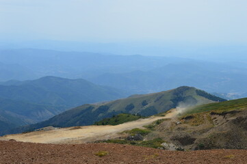 Fototapeta premium landscape on the mountain in summer