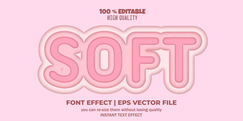 Soft editable font. text effect style