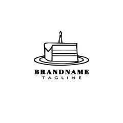 cake logo cartoon template icon black isolated vector illustration