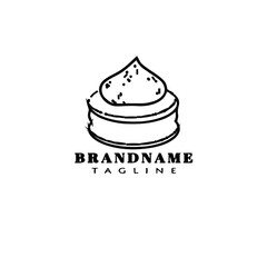 unique cake logo cartoon design template icon black vector illustration