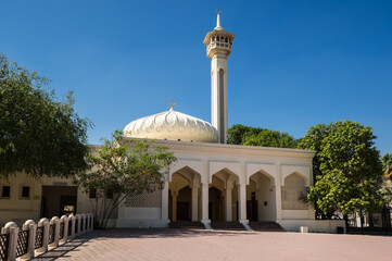 Fototapeta na wymiar View of the mosque in Bastakiya, Dubai