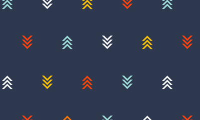 Geometric seamless pattern, colored arrows pattern, bauhaus style