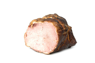 homemade fresh smoked piece of loin meat
