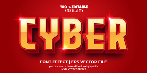 Cyber editable font. text effect style