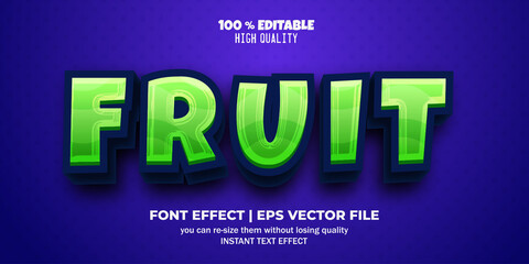 Fruit editable font. text effect style
