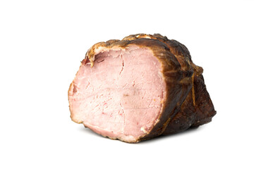 homemade fresh smoked piece of loin meat