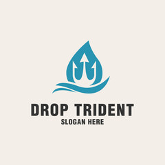 Drop trident logo template on monogram style