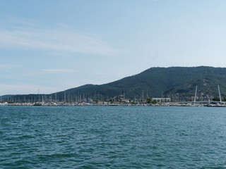 very nice view of the seafront of la spezia