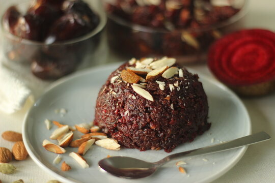 Beetroot dates halwa, a quick halwa with a few ingredients