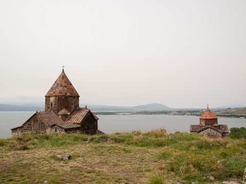 Surp Astvatsatsin church in foreground and Arakelots church in backgraound