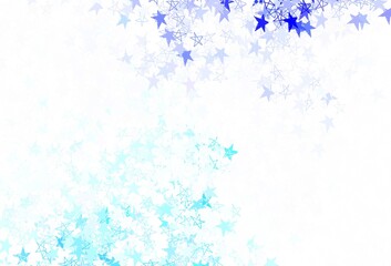 Light Pink, Blue vector backdrop with small and big stars.