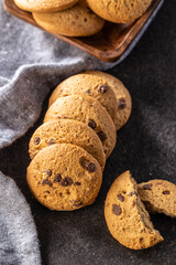 Sweet chocolate cookies. Tasty biscuits.