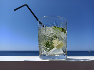 Mojito cocktail by the sea