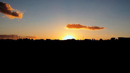 sunset over the city