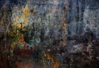 Shabby grunge texture of the background. Different shades of the old wall.