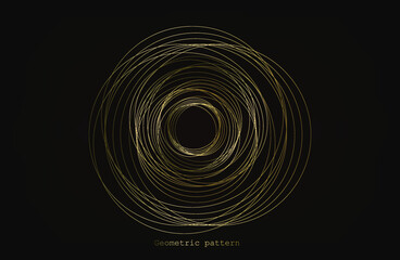  luxury black background and gold spiral. vector illustration 