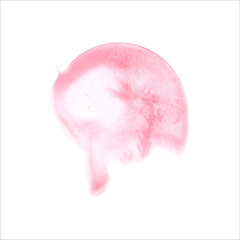 soft pink watercolor stain brush on white background