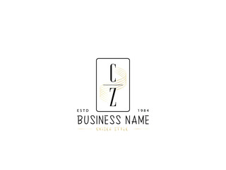 Letter CZ Logo, Minimal cz logo icon design for wedding, fashion, apparel and clothing brand or all kind of use - obrazy, fototapety, plakaty