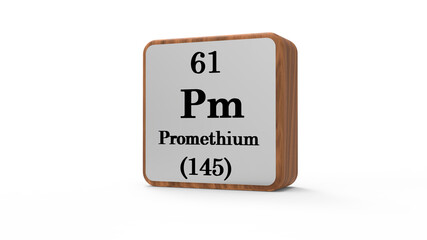 3d Promethium Element Sign. Stock image.	
