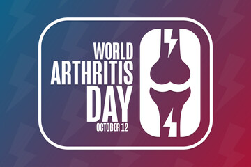 World Arthritis Day. October 12. Holiday concept. Template for background, banner, card, poster with text inscription. Vector EPS10 illustration.