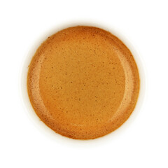 Espresso coffee crema froth isolated on white