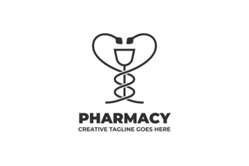 Drugstore Pharmacy Monoline Logo