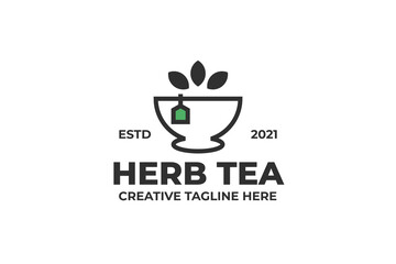 Herbal Tea Healthy Drink Logo