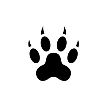 Icono de huella de animal. Oso, perro, gato, león, tigre, zorro. Concepto de pisadas de animal. Garra. Ilustración vectorial
