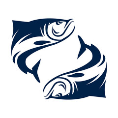 Fish icon logo company. isolated on white background.