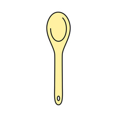 Wooden mixing spoon for baking in vector icon