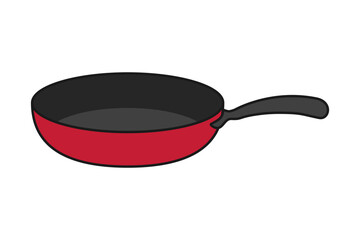 Nonstick frying pan or frypan in vector icon - obrazy, fototapety, plakaty