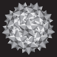 Sphere with a pyramid pattern along the surface design element