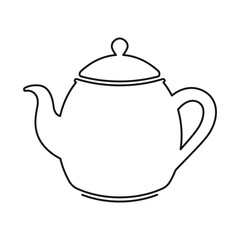 Traditional porcelain tea pot or teapot in vector icon