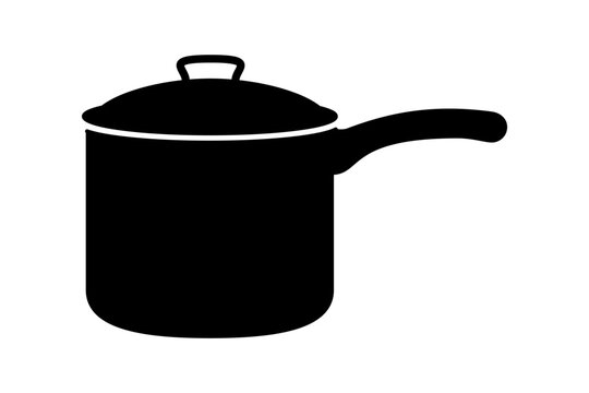 Cooking pot or suacepan in vector Icon