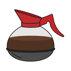 Coffee pot from drip coffee maker in diner style as vector icon