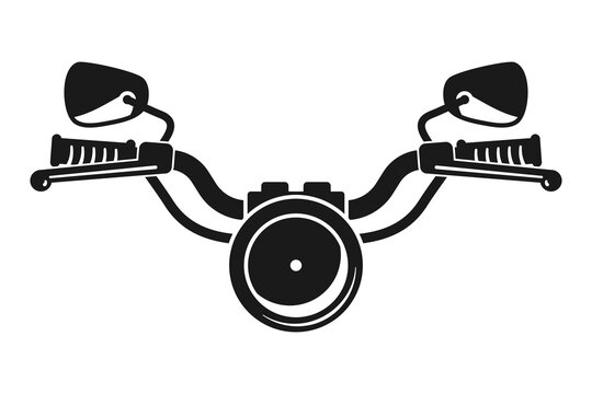 Motorbike or motorcycle handlebars front on with headlight in vector