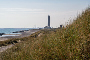 Lighthouse in Skagen at the northernmost point of Denmark