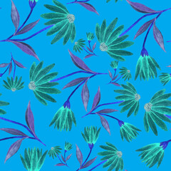 Watercolor seamless pattern with flowers. Vintage floral pattern. Flower seamless pattern. Botanical art. Floral botanical collection. Wedding floral set. Watercolor botanical design.	