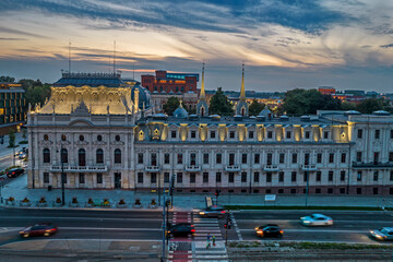  Łódź, Poland- view of the Poznański Palace. - obrazy, fototapety, plakaty