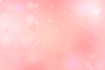 Pink background with sequins and hearts for Valentine's Day, light soft design