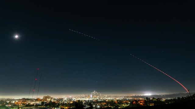 Time lapse of SpaceX Falcon 9 rocket launched from Vandenberg AFB in California on September 13th, 2021